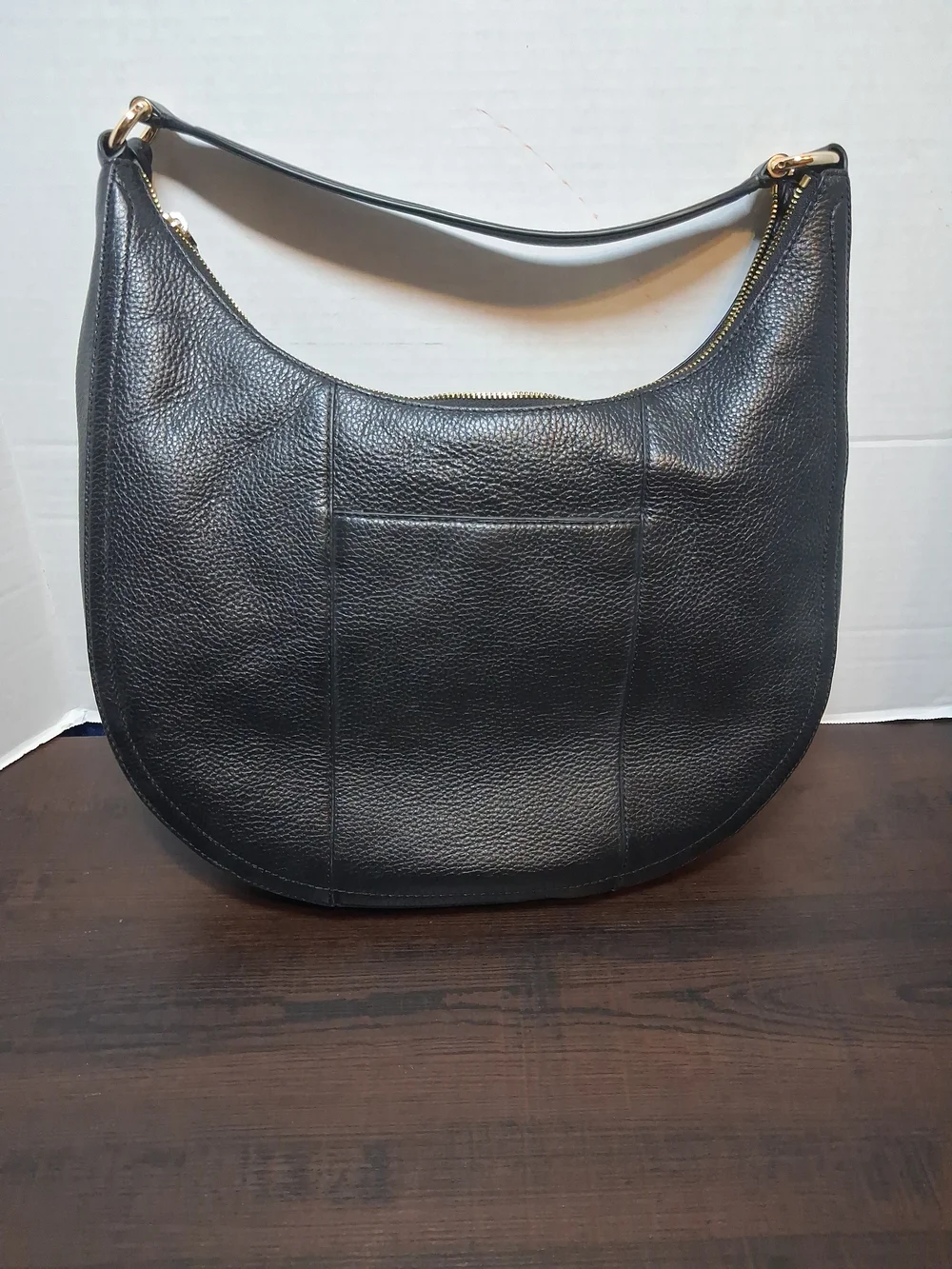 Michael Kors Black Pebbled Leather Hobo with Gold Accent